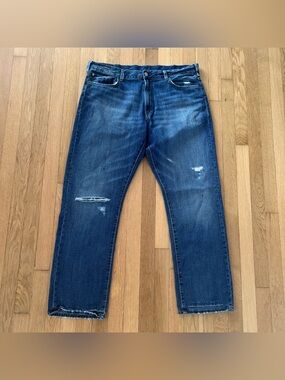 Vintage Ralph Lauren Denim And Supply Jeans 38x32 Distressed Whiskered Y2K